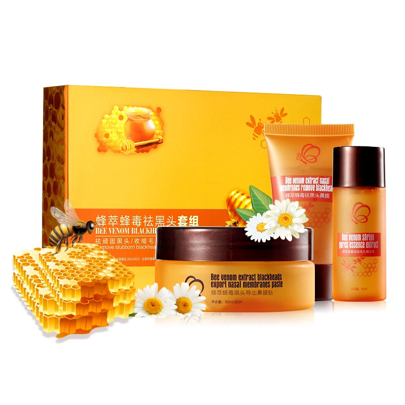 

Face Care AFY Bee Venom Blackhead Extraction Kit Remove Blackhead Stubborn Pores Remover Mask Cream Beauty Makeup 3pcs Skin Care