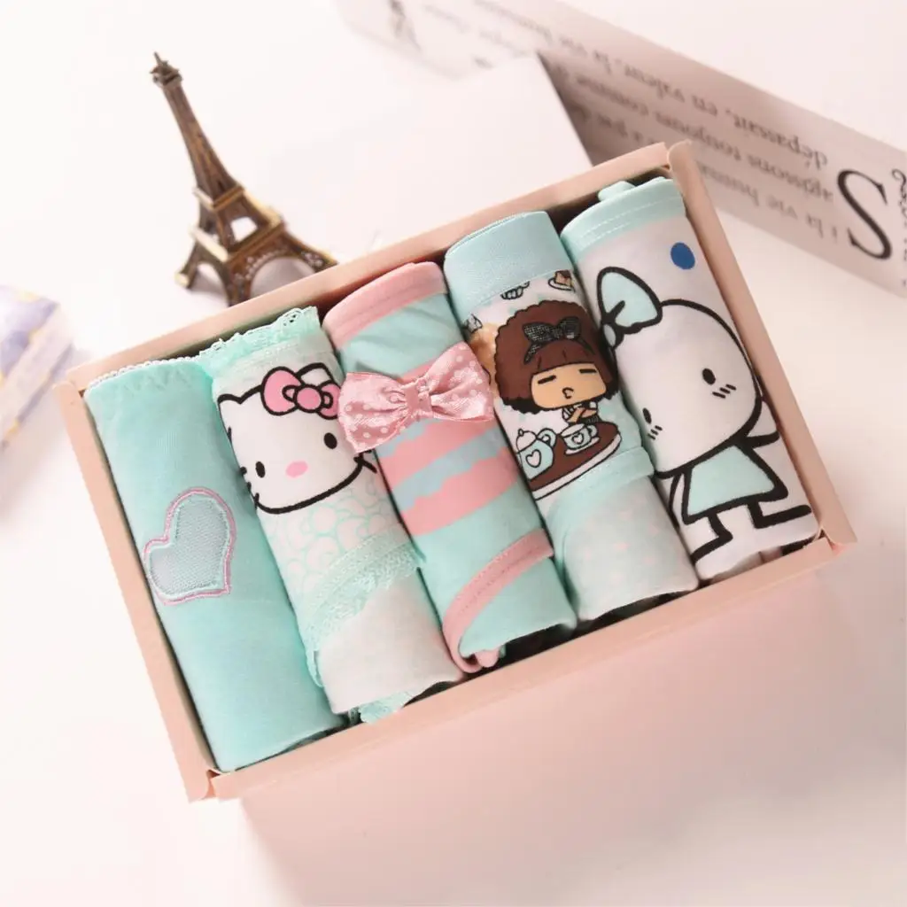 Women's underwear gift boxes and lovely cartoon panties Cotton low