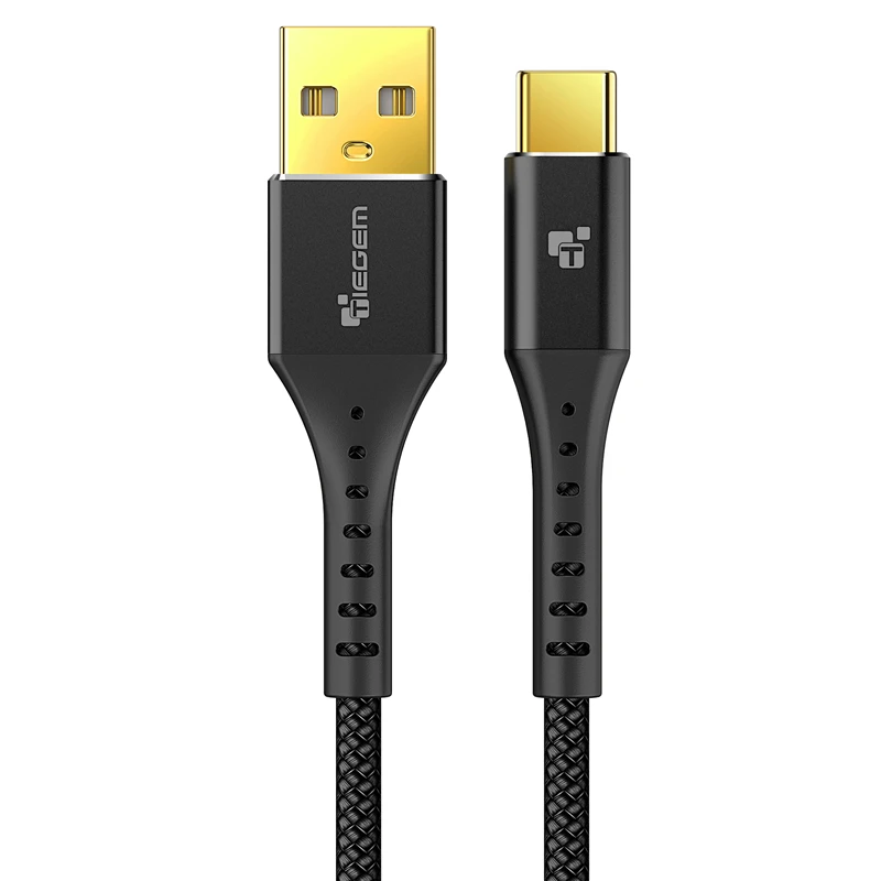 TIEGEM 3,1 Тип usb C нейлоновый кабель для быстрой зарядки Тип usb-C USB-C синхронизации данных Зарядное устройство кабель для Oneplus 2 Zuk Z2 NEXUS 5X6 P XiaoMi - Цвет: Черный