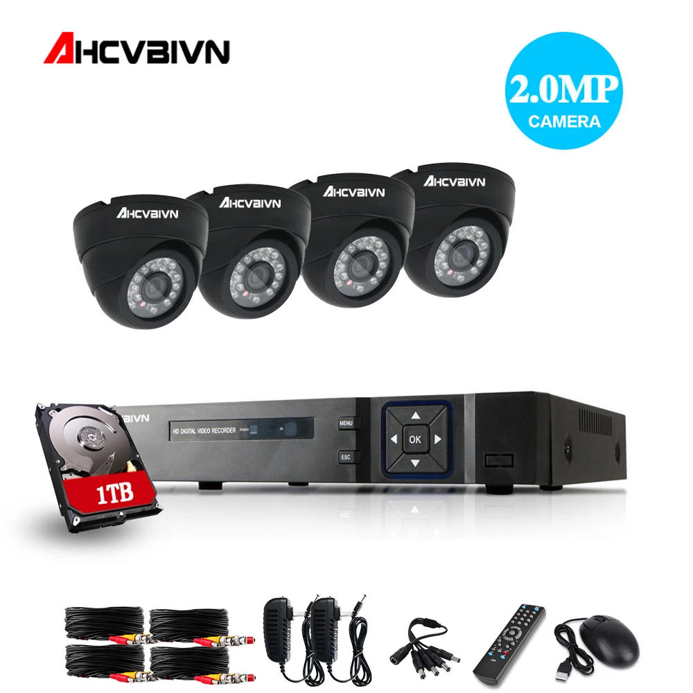  AHCVBIVN HD AHD-NH 4CH 1080 P 2.0MP sistema de cámaras de seguridad 4*1080 P visión nocturna interi