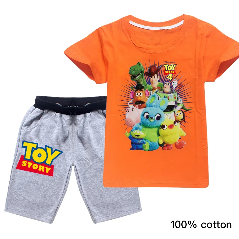 

toy story 4 New Fashion Baby Clothes Black White Summer Mickey Baby Boy Clothes Cotton Baby Girl Clothing Set Soft Kids Clothes