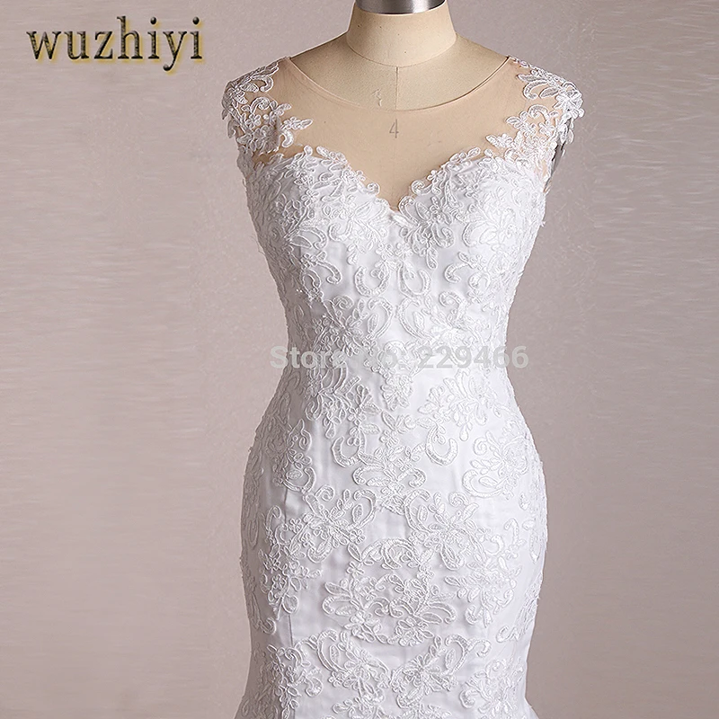 Wuzhiyi свадебное платье русалки с кружевной аппликацией винтажные Свадебные платья больших размеров китайское свадебное платье для свадьбы vestido de noiva