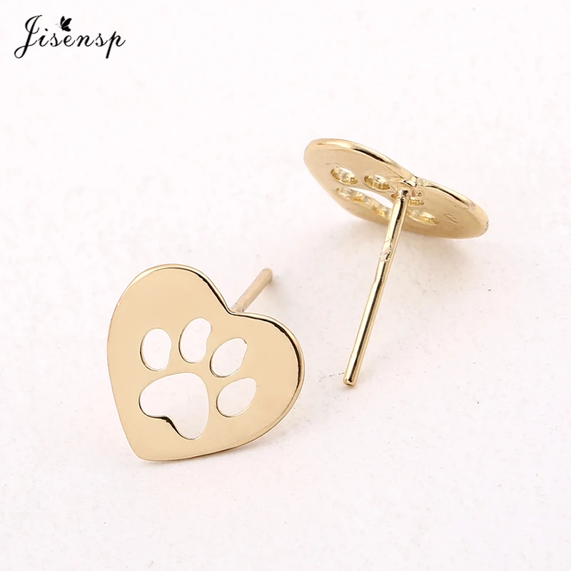 

Jisensp Cute Love Heart Earrings for Women Cat and Dog Paw Dog Footprint Stud Earrings Women Party Gifts Animal Earrings Brincos