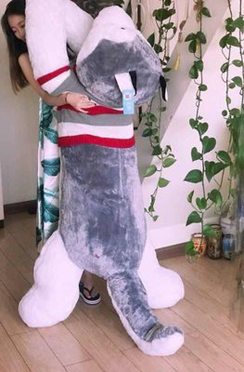 Pop Jumbo Animal Husky Plush Toy Giant Stuffed Cartoon Dog Doll Sleeping Pillow for Girlfriend Gift Decoration 150cm 170cm 190cm DY50439 (1)