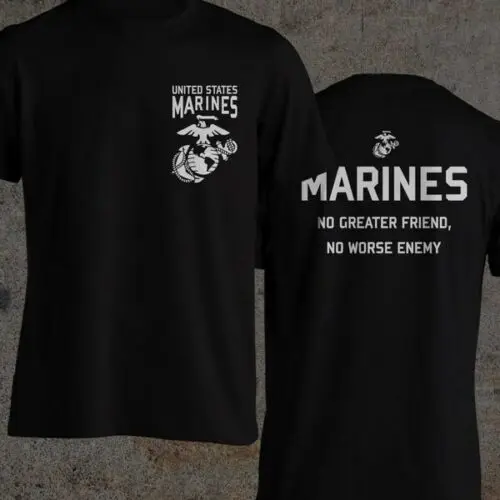Американская армия Морпехи корп Usmc Цитата No Greater Friend No have Enemy Мужская рубашка Мужская Новая Модная стильная футболка с круглым вырезом - Цвет: 1