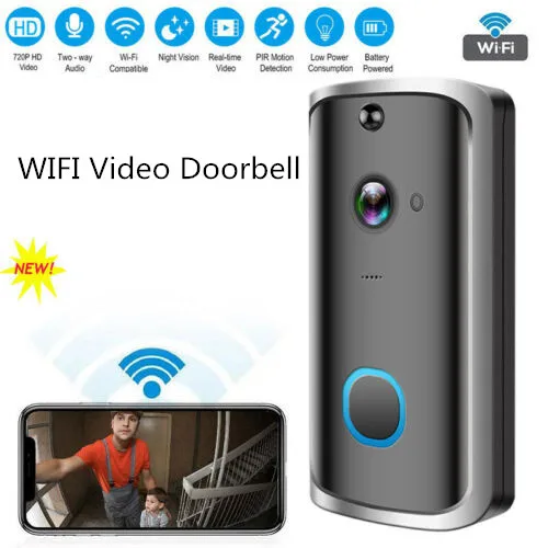 

Smart WiFi Wireless Video Doorbell IR Night Vision Video Visual Doorbell Home Security Camera Intercom Doorbell 4D12