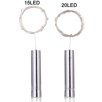 

15/20 LEDs Bottle Cork String Lights Copper Wire Lamp for Bedroom Wedding Decoration MAL999