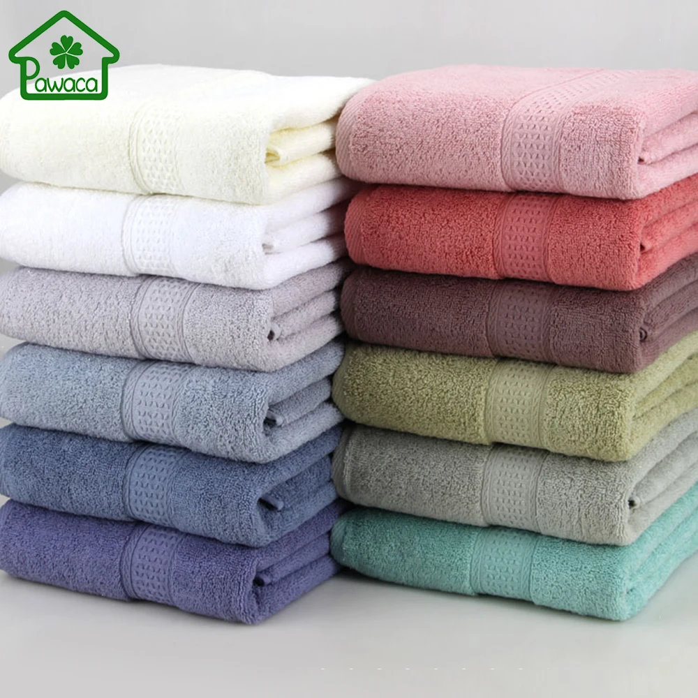 Luxury 100 Cotton Solid Color Soft Bath Towel Beach Towel High