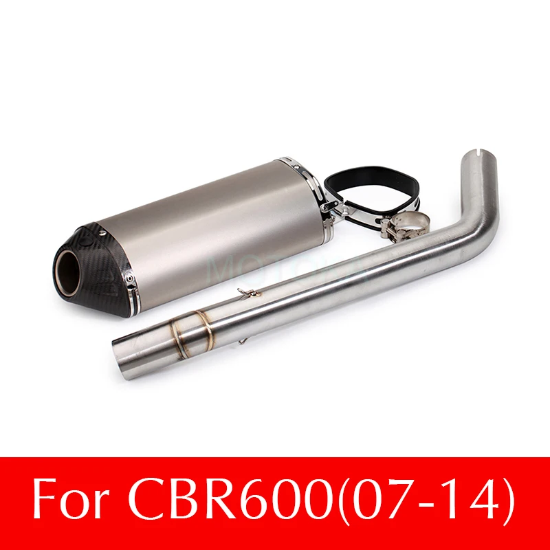 

CBR600 2007-2014 Motorcycle Exhaust Pipe Full System Middle Link Pipe Carbon Fiber Tip Exhaust Muffler Motorbike Connect Pipe
