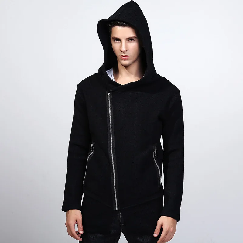 Autumn Winter Casual Men Hooded Zipper Sweater Cardigan