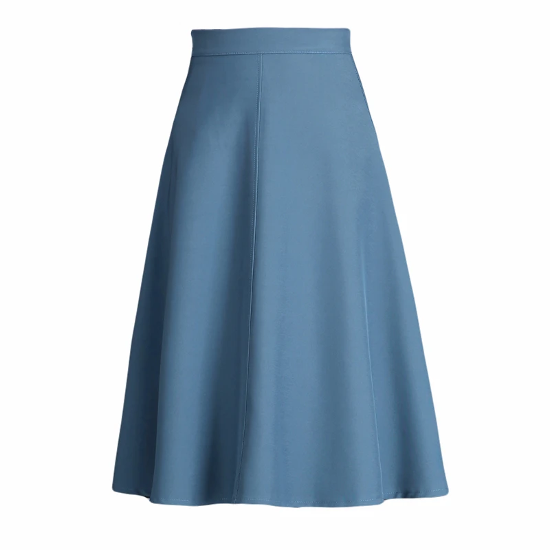 

Women Skirts Office Lady Silk Skirt Plus Size Summer Woman High Waist Pleated Skirt Elegant Woman Solid Black Midi Skirts XL/XXL