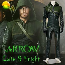 Custom Made Superhero Cosplay Oliver Queen Green Arrow Costume Suit Adult Male Halloween Costume
