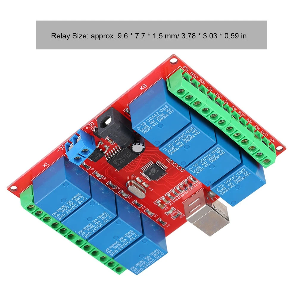 8-канальный 24 V USB компьютера умный переключатель контроллер ПК триггерный релейный модуль Плата расширения