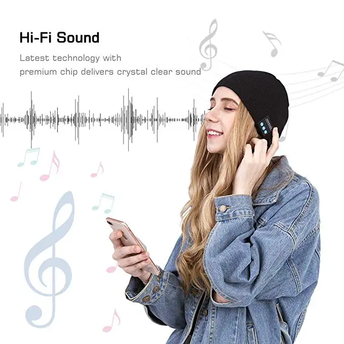 Зимняя теплая Беспроводная bluetooth гарнитура умная музыкальная шапка для