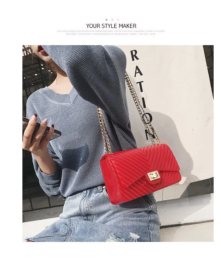 Diqqid Лето Crossbody сумки для Для женщин силикагель блестками цепочка сумка Сумки известный Брендовая Дизайнерская обувь желе мешок