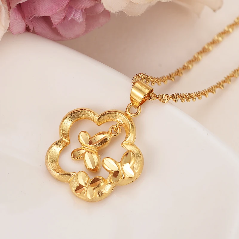 Collar de flores con colgante joyería para amantes de los y mujeres regalo de San Valentín Flor de Color oro romántico dijes Bijoux|Colgantes| - AliExpress