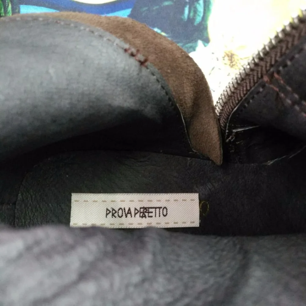 Prova Perfetto, английский стиль, ретро дизайн, пряжка, ремешок, шнуровка, молния, боковая обувь, круглый носок, толстая подошва, темно-зеленый сапоги