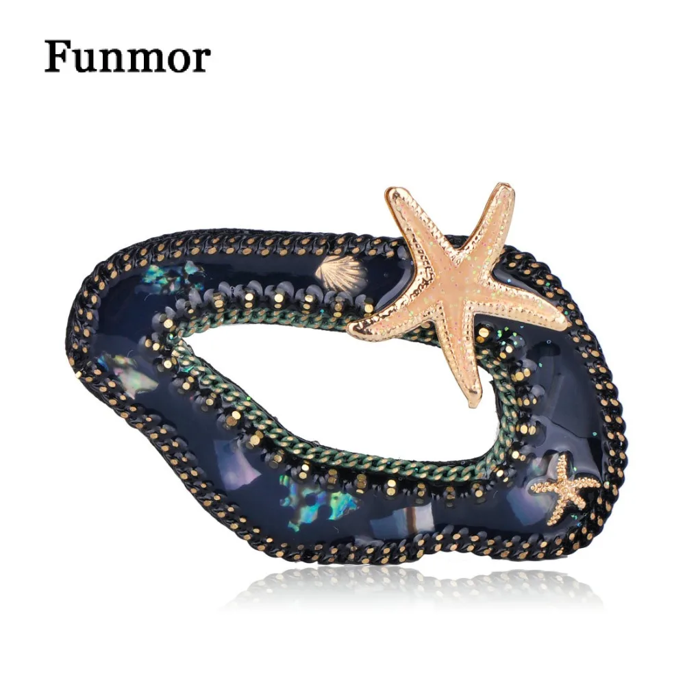 Женская и мужская эмалированная брошка FUNMOR Abalone в виде раковины корсажа для