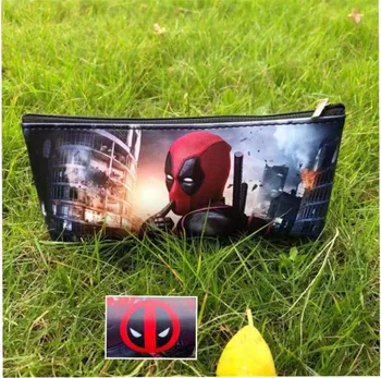 

Super hero Deadpool Logo Pencil Case Boys Girls Coin Bag Students Stationery Bag