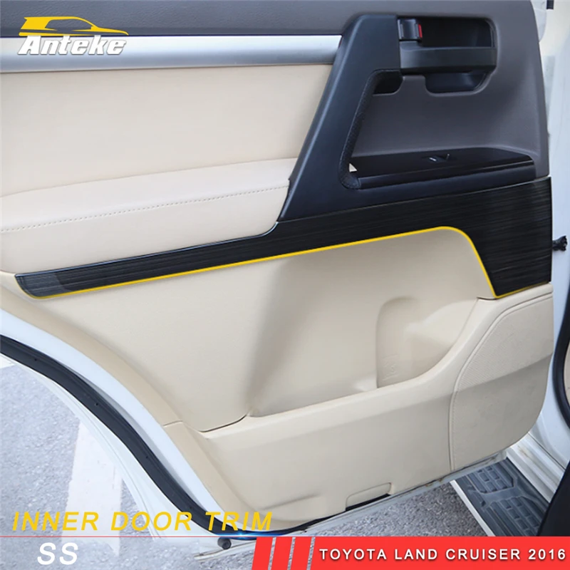 

ANTEKE for Toyota Land Cruiser 2016 Car Styling Inner Door Gate Cover Trim Frame Sticker Interior Accessories