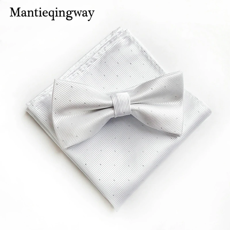 Mantieqingway 20 цветов галстук-бабочка платок Набор для Мужская официальная одежда бизнес карман квадратный галстук-бабочка Галстуки гравата, тонкий полиэстер галстук