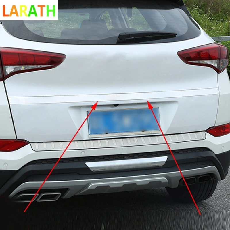 Для Hyundai Tucson 2015 2018 Нержавеющая сталь задний багажник Дверь Крышка батарейного