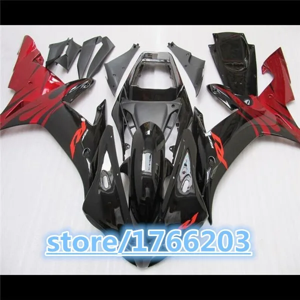 Кузов комплект красный+ черный подходит 2002 2003 YZF R1 02-03 тела комплект 2002-2003 для YZFR1 2002-2003 ABS обтекатель P Ning