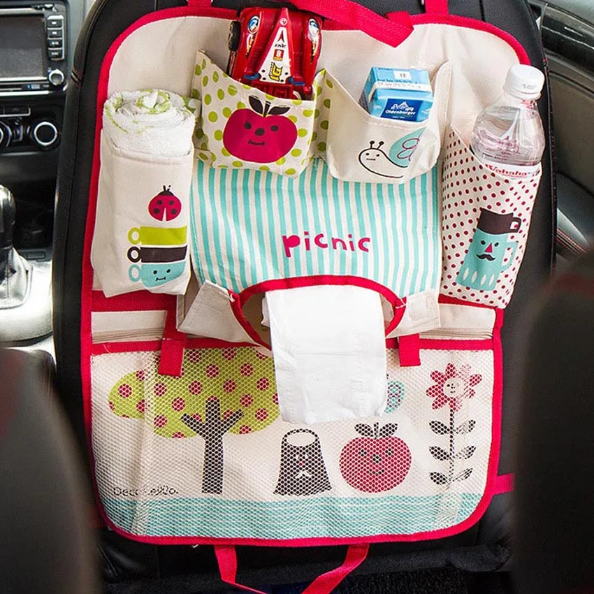 Car Back Seat Cover Storage Stowing Tidying Organizer Hanging Bag