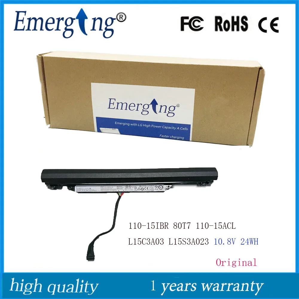 10 8 V 24Wh новый оригинальный аккумулятор для ноутбука L15C3A03 lenovo Ideapad 110 15 14 15IBR 15ACL L15S3A02