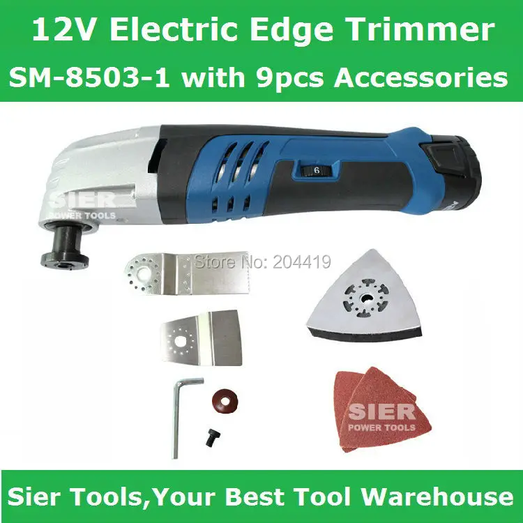 

SM-8503-1 12V Electric Edge Trimmer/Router with 9pcs Accessories/ Universal Electric Planer
