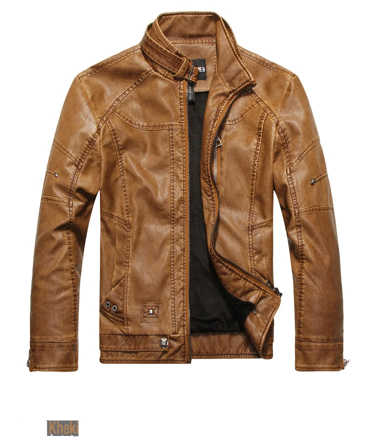 Бренд Новое поступление мотоциклетная кожаная куртка для мужчин весна и осень мужские кожаные куртки пальто jaqueta de couro masculina
