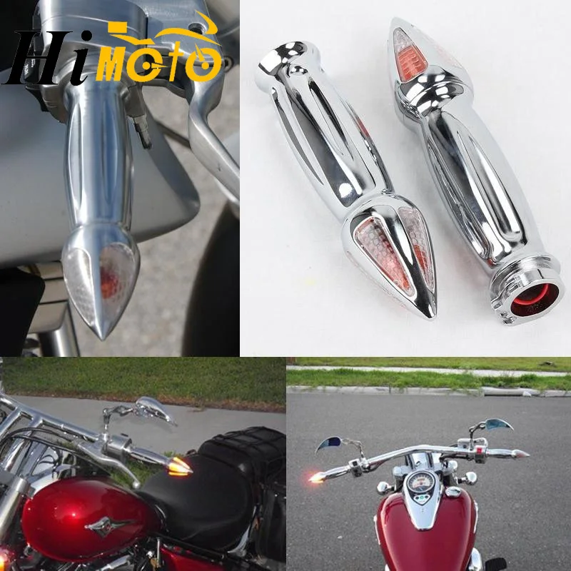 

1" 25mm Motorcycle Handlebars LED Turn Signal Light End Hand Grips For Harley Sportster XL1200 883 Forty-Eight Softail Dyna