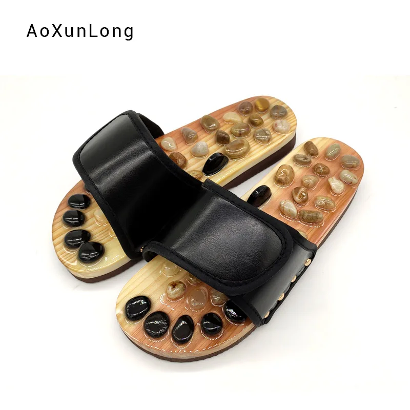 

Women Foot Massage Slippers Nature Cobblestone Sole Shoes Home Indoor Height Adjustable Sandals Summer Non-Slip Massage Slippers