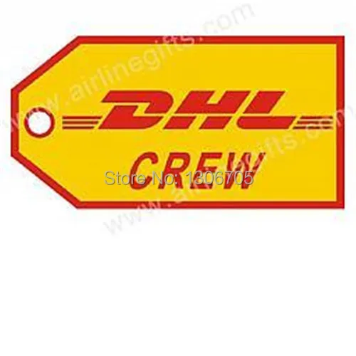 DHL Crew Airlines Cargo Delivery Luggage Bag Tagin Key Rings from