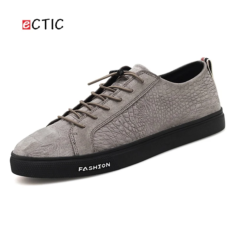

ECTIC Swag New Autumn Hip Hop Winter Warm Crocodile Shoes Men High Quality Leather Street Handsome Cool Zapato