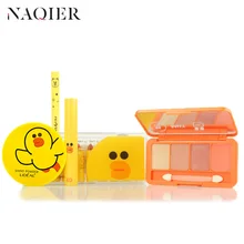 NAQIER, милый набор инструментов для макияжа, 4 шт., косметика, включая тени для век, губную помаду, подводку для бровей, косметический набор для макияжа