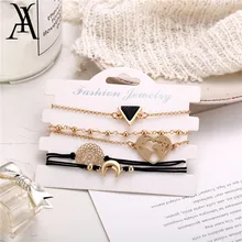 AY 5 шт./лот Сердце Луна треугольные бусины Набор браслетов для ног пляж бижутерия для ног винтажные браслеты на лодыжке для женщин летние ювелирные изделия вечерние подарки