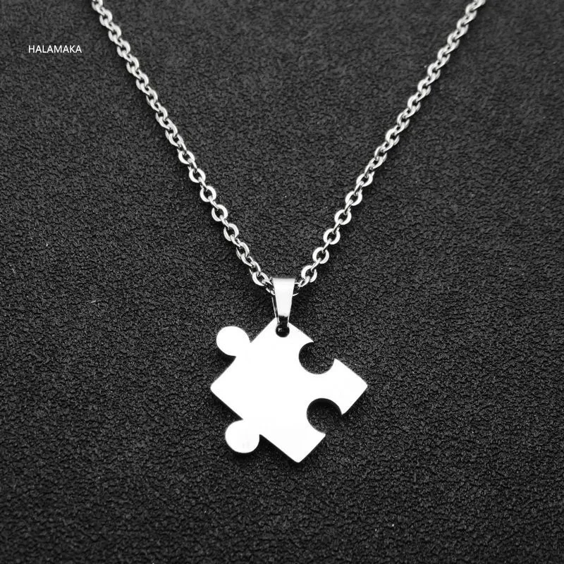 Puzzle Pendant Stainless Steel Blank Puzzle Necklace Jewelry For Man