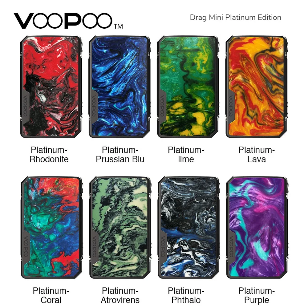 Оригинальный VOOPOO Drag Mini Platinum Edition Box MOD wi/4400 мАч батарея и 117 Вт Макс выход и обновленная прошивка vs Drag 2/GEN Mod