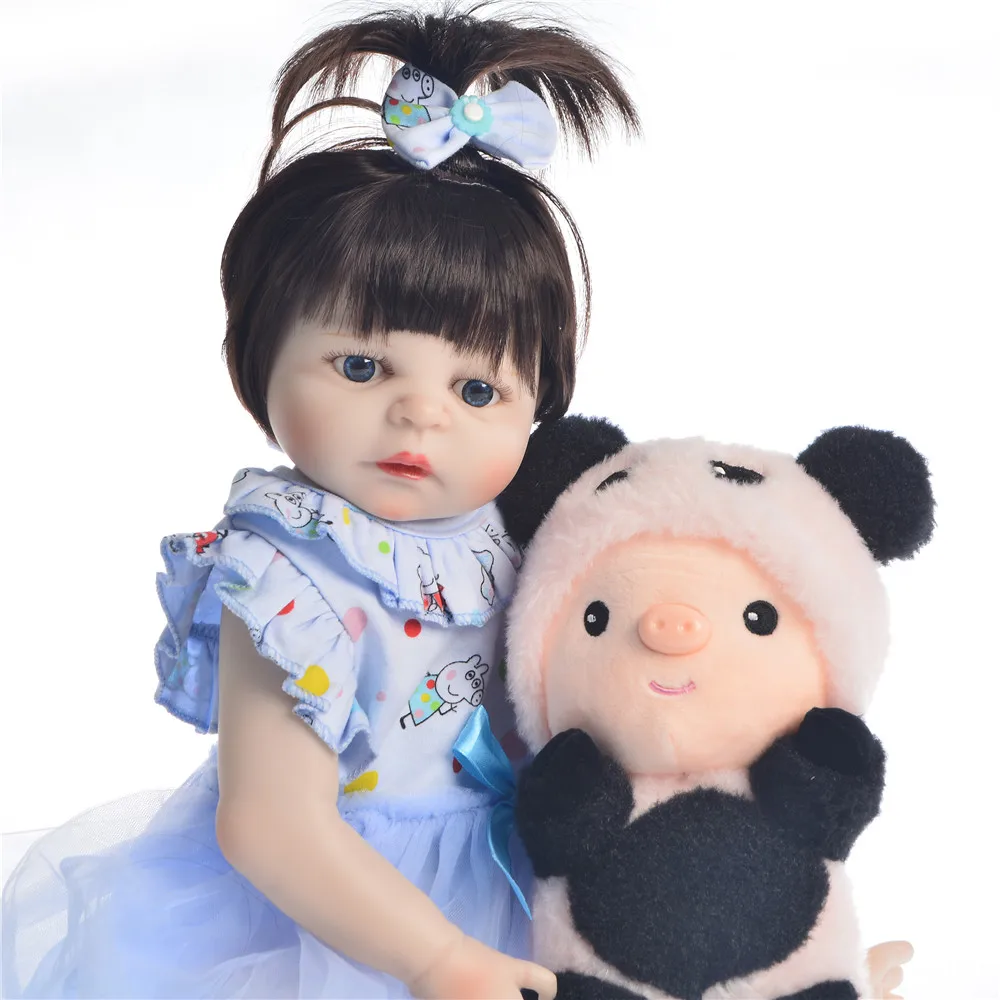 

46cm Full Silicone Body Reborn Baby Doll Toy For Girl Vinyl Newborn Princess Bebes reborn menina Bathe Toys Birthday Gift