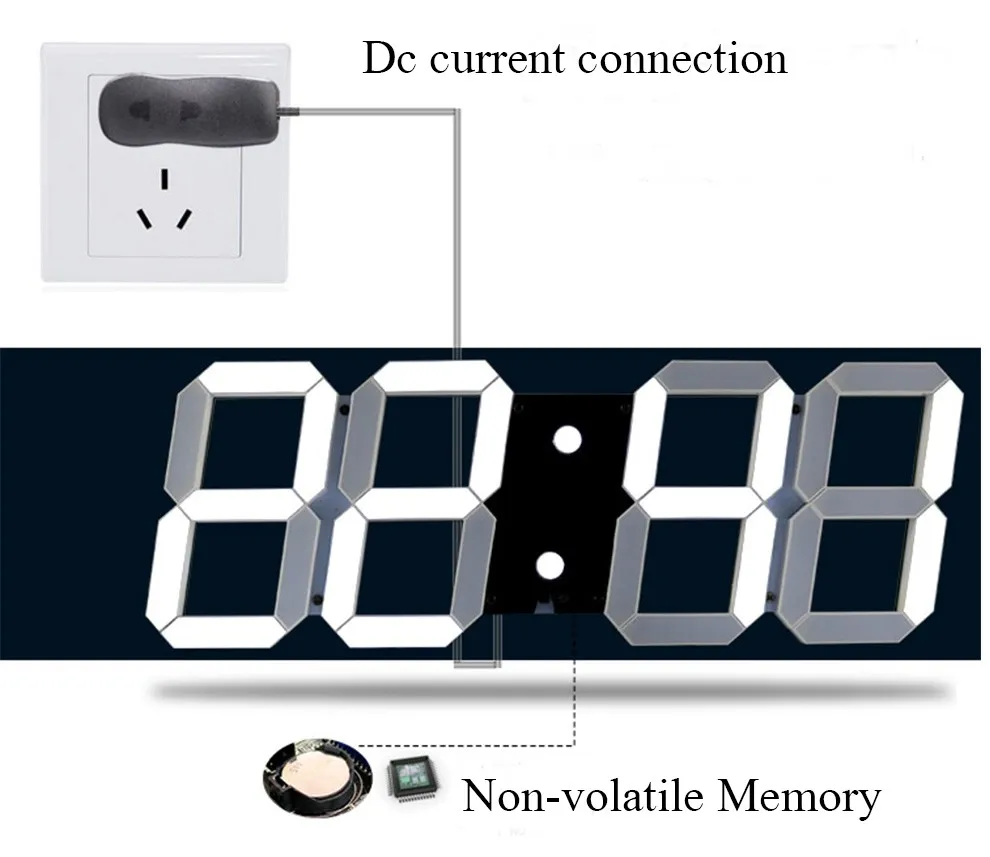 Promotion! Large 3D Led Wall Clock Home Design Show Time Tempareture On The Wall  In The Living Room Electronic Clock  2016  HOT (6)