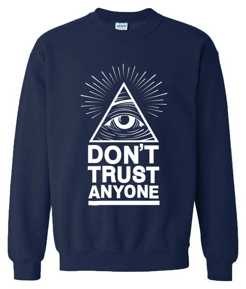 Толстовки с капюшоном, мужская Толстовка на весну и зиму, Dont Trust Anyone Illuminati All Seeing Eye printed, модная крутая Мужская спортивная одежда kpop