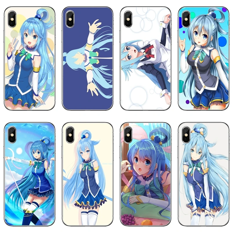 

cute aqua konosuba anime girl phone case For iPhone 8 7 6s 6 plus XR X XS Max SE 5s 5c 5 4s 4 iPod Touch soft cover