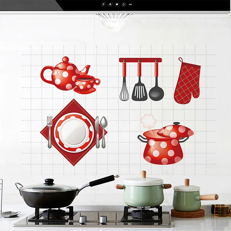 2pcs Cutlery pattern Oil Proof Sticker Aluminized Paper Self Adhesive kitchen Wall Sticker Wallpaper High Temperature Resistance 2pcs Cutlery pattern Oil Proof Sticker Aluminized Paper Self Adhesive kitchen Wall Sticker Wallpaper High Temperature Resistance