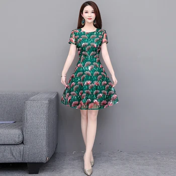 

High Quality Summer 2019 Dress Sexy Celebrity Print Short Patchwork Women O Neck Night Club Body con Party Dresses Wholesale