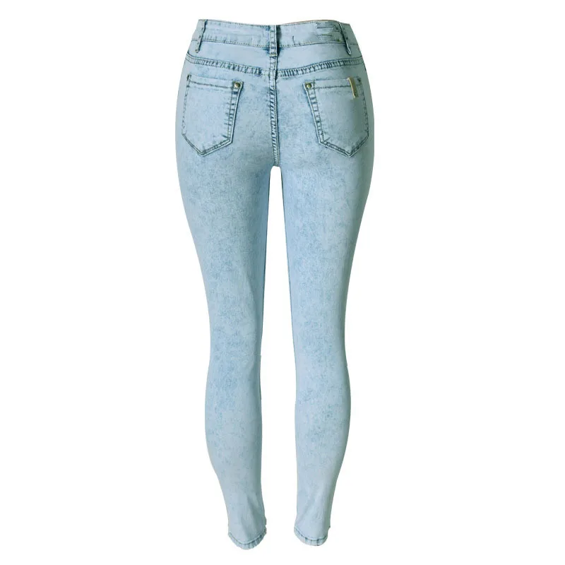 Сексуальные популярные Стильные летние обтягивающие рваные джинсы для женщин, эксклюзивные джинсы с высокой талией, сексуальные модные длинные романтичные женские джинсы