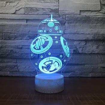 

Star Wars The Force Awakens BB8 BB-8 3D LED Night Light Touch 7 Color Changing Atmosphere Table Lamp Kids Christmas Gift