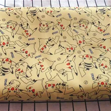 50*140 см Лоскутная хлопковая ткань с рисунком Пикачу ткань для детских постельных принадлежностей домашний текстиль для шитья Тильда кукла школьная сумка