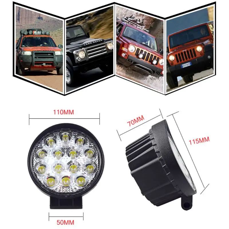 

Vehicle Car 4 Inch 42W LED Work Light Offroad Car 4WD Truck Tractor Boat Trailer ATV SUV Spot Flood LED Driving Light