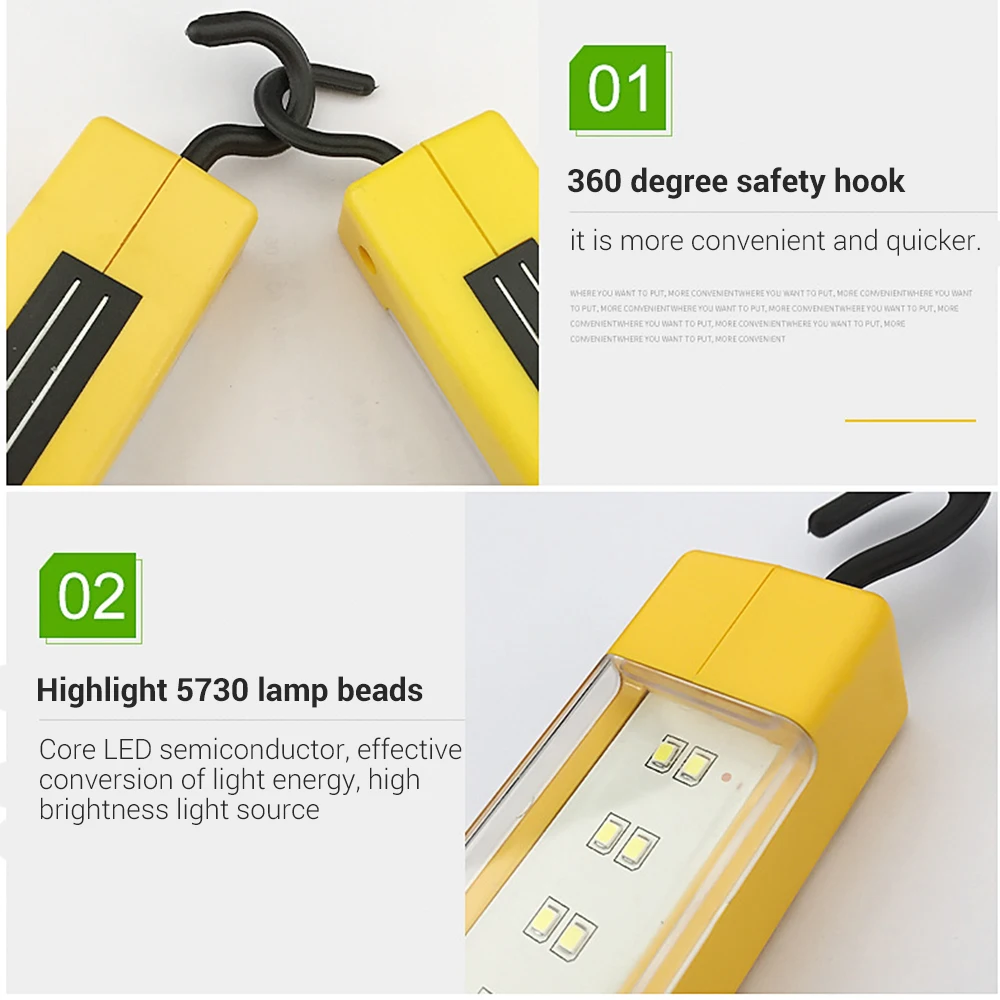 Светодиодный аварийный свет желтый перезаряжаемый рабочий свет фонарик авторемонтное оборудование капитальный ремонт аварийный ручной